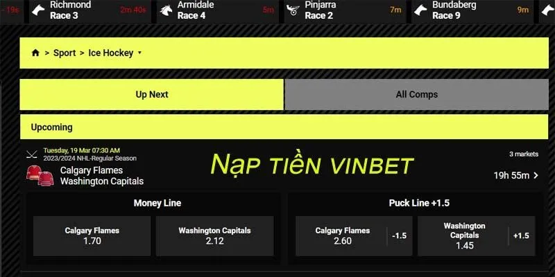 Nạp tiền vào tài khoản vinbet